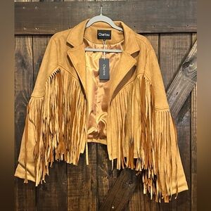 Women's Tan Fringe Jacket
